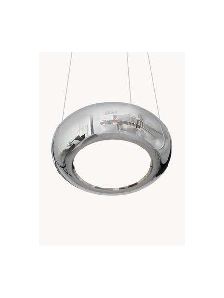 LED-Pendelleuchte Mercurio, handgefertigt, Silberfarben, Ø 28 cm