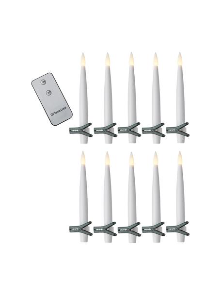 Set de velas LED con pinzas Paulina, 11 pzas., funciona a pilas, Plástico, Blanco, verde, transparente, An 2 x Al 16 cm