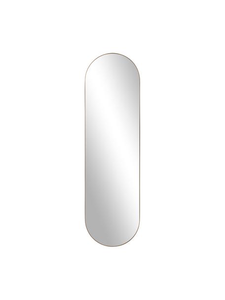 Espejo de pared ovalado de metal Lucia, Espejo: cristal, Parte trasera: tablero de fibras de dens, Dorado, An 40 x Al 140 cm