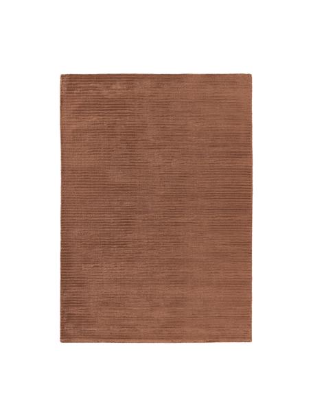 Tappeto soffice a pelo lungo con motivo a rilievo Wes, tessuto a mano, 100% poliestere, certificato GRS, Marrone, Larg. 160 x Lung. 230 cm  (taglia M)