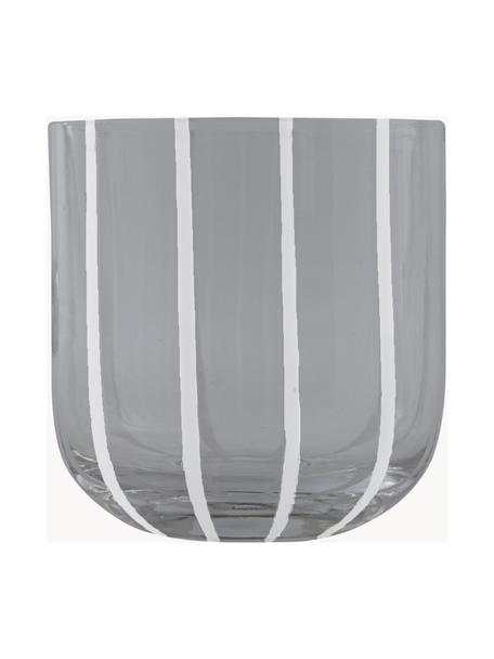 Mundgeblasene Wassergläser Mizu, 2 Stück, Glas, Grau, Weiß, Ø 8 x H 8 cm, 320 ml