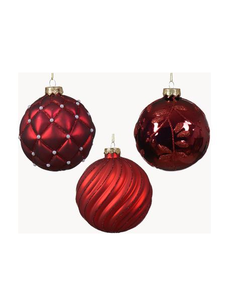 Weihnachtskugeln Wine, 12er-Set, Glas, Dunkelrot, Ø 10 cm