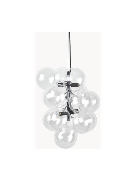 Dizajnová závesná lampa zo skla Bubbles, Priehľadná, čierna, Ø 32 x V 42