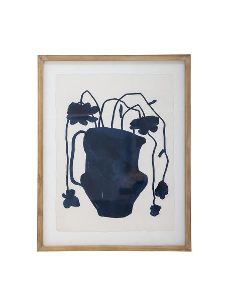 Zarámovaný digitální tisk Veera, Odstíny modré, borovicové dřevo, Š 55 cm, V 70 cm