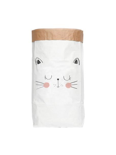 Opbergzak Cat, Gerecycled papier, Wit, zwart, roze, B 60 x H 90 cm