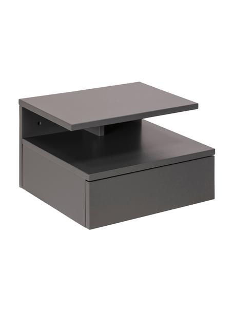 Nástěnný noční stolek se zásuvkou Ashlan, Lakovaná MDF deska (dřevovláknitá deska střední hustoty), Šedá, Š 35 cm, V 23 cm
