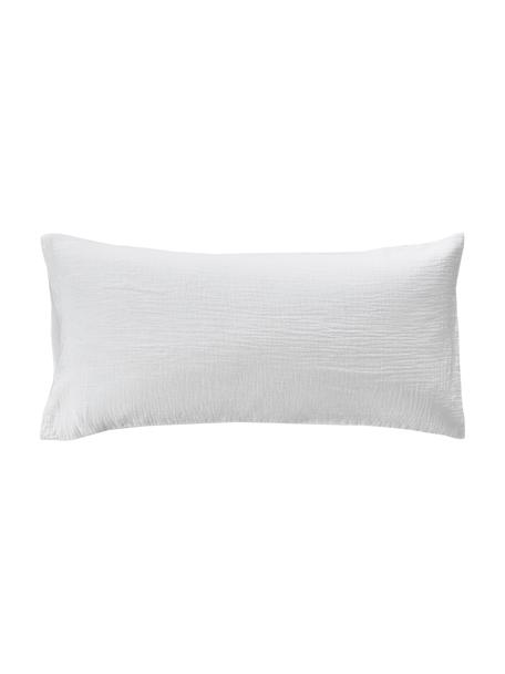 Poszewka na poduszkę z muślinu bawełnianego Odile, 2 szt., Biały, S 40 x D 80 cm