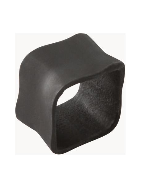 Portatovaglioli Bille 4 pz, Alluminio verniciato a polvere, Nero opaco, Larg. 5 x Alt. 5 cm