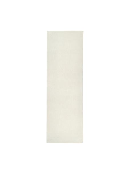 Tapis de couloir en laine blanc crème tufté main à poils courts Jadie, Blanc, larg. 80 x long. 250 cm