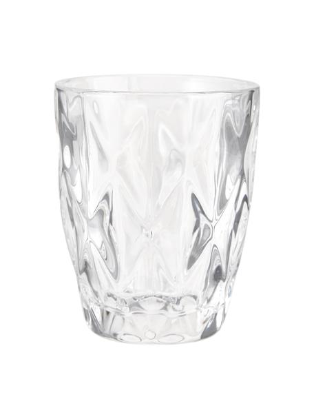 Waterglazen Colorado met structuurpatroon, 4 stuks, Glas, Transparant, Ø 8 x H 10 cm