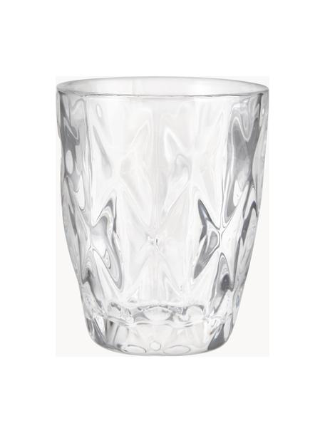 Vasos con relieve Colorado, 4 uds., Vidrio, Transparente, Ø 8 x Al 10 cm, 260 ml