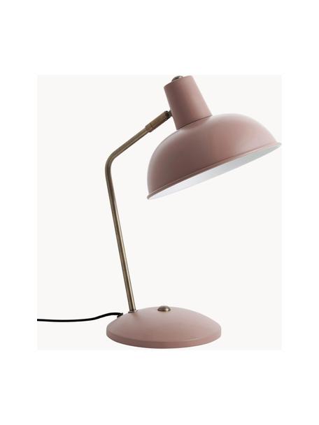 Stolová retro lampa Hood, Bledoružová, zlatá, Š 20 x V 38 cm