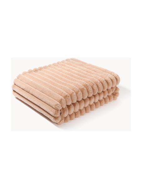 Zachte plaid Lovey van imitatieleer, 100% polyester

Het materiaal dat in dit product wordt gebruikt, is getest op schadelijke stoffen en gecertificeerd volgens STANDARD 100 door OEKO-TEX®, 21.HCN.72514, Hohenstein HTTI, 22.HCN.34554., Abrikoos, B 150 x L 200 cm  (voor bedden tot 100 x 200 cm)