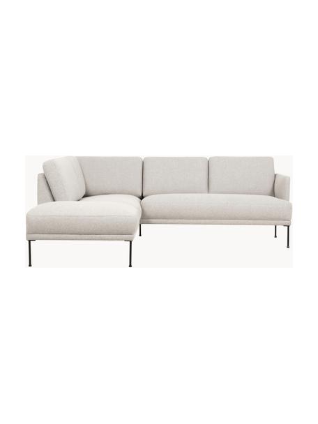 Sofa narożna Fluente, Tapicerka: 80% poliester, 20% ramia , Stelaż: lite drewno sosnowe z cer, Nogi: metal malowany proszkowo, Jasnobeżowa tkanina, S 221 x G 200 cm, lewostronna