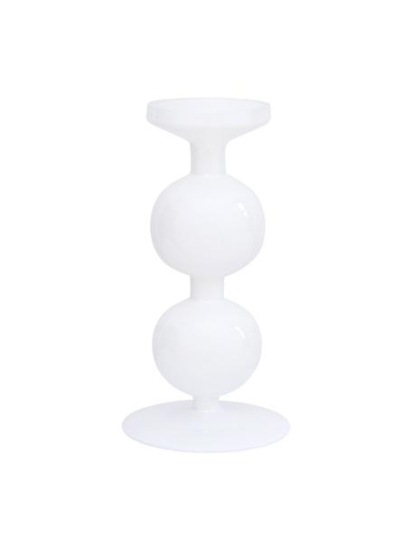 Kerzenhalter Bulb aus recyceltem Glas in Weiss, Recyceltes Glas, Weiss, glänzend, Ø 15 x H 25 cm