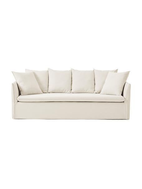 Divano 3 posti Mila, Rivestimento: 100% poliestere Con 100.0, Struttura: legno di pino, fibra di l, Tessuto beige, Larg. 220 x Alt. 85 cm