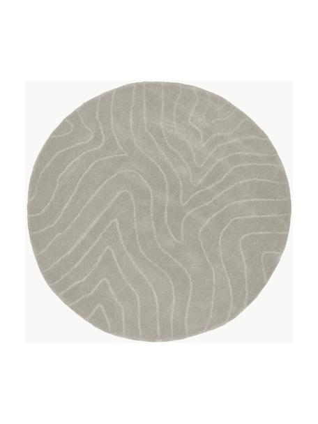 Kulatý ručně všívaný vlněný koberec Aaron, Greige, Ø 150 cm (velikost M)