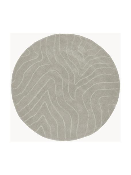 Tapis rond laine tufté main Aaron, Grège, Ø 150 cm (taille M)