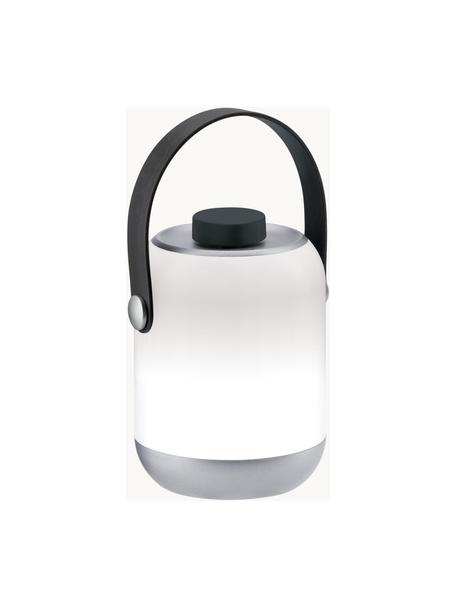 Mobiele dimbare LED tafellamp Clutch, Lampenkap: kunststof, Wit, grijs, zilverkleurig, Ø 9 x H 12 cm