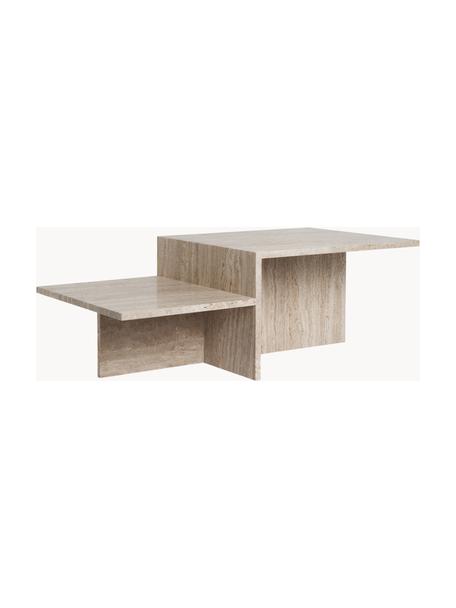 Travertin-Couchtisch Distinct mit zwei Tischplatten, Travertin, Travertin Beige, B 100 x T 55 cm