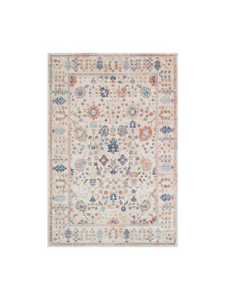 Kurzflor-Teppich Heritage mit bunten Ornamenten, Flor: 100% Polyester, Elfenbeinfarben, B 120 x L 170 cm (Größe S)