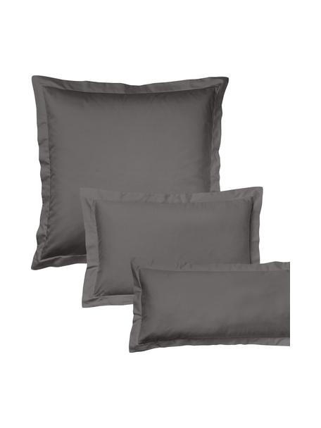 Poszewka na poduszkę z satyny bawełnianej Premium, Ciemny szary, S 40 x D 80 cm