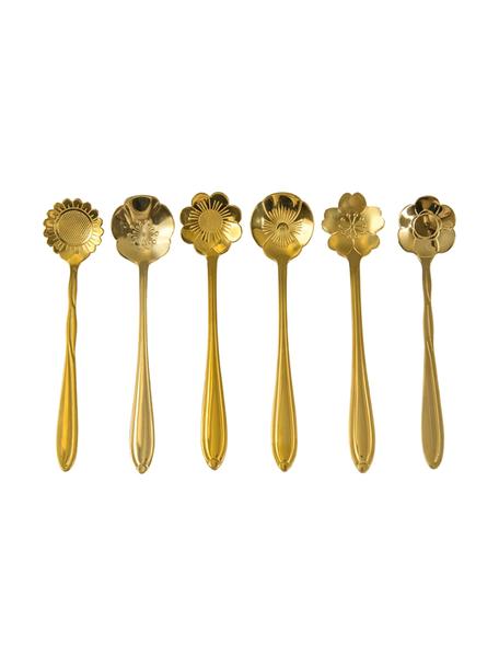 Set 6 cucchiaini da tè dorati Flower, Acciaio inossidabile rivestito

Le posate sono realizzate in acciaio inossidabile. È quindi durevole, non arrugginisce ed è resistente ai batteri, Dorato, Lung. 12 cm