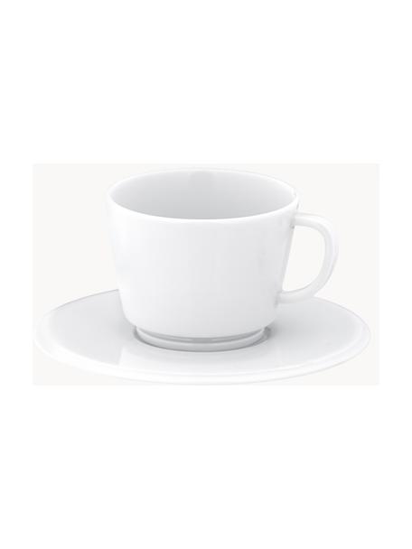 Ručne vyrobené porcelánové šálky na espresso s podšálkami Vitruv, 2 ks, Porcelán, Biela, Ø 9 x V 6 cm, 100 ml