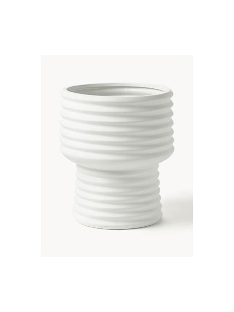 Blumentopf Farida, H 38 cm, Steingut, Off White, Ø 33 x H 38 cm