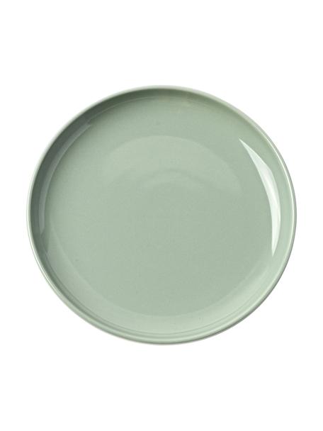 Piattino da dessert in porcellana Nessa 4 pz, Porcellana a pasta dura di alta qualità, Verde salvia, Ø 19 x Alt. 3 cm