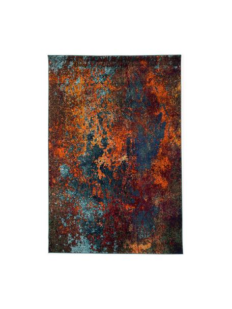Design laagpolig vloerkleed Celestial, Bovenzijde: 100% polypropyleen, Onderzijde: jute, Rood-, oranje- en blauwtinten, B 120 x L 180 cm (maat S)