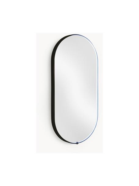 Miroir mural LED ovale Avior, Noir, larg. 45 x haut. 90 cm