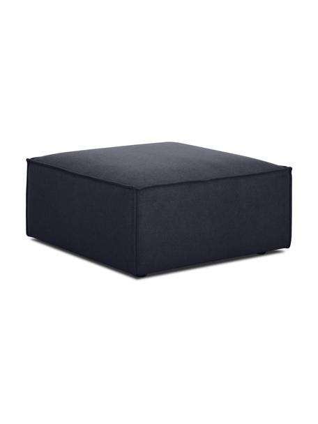 Poggiapiedi da divano Lennon, Rivestimento: 100% poliestere Con 115.0, Struttura: legno di pino massiccio, , Piedini: plastica, Tessuto blu scuro, Larg. 88 x Alt. 43 cm