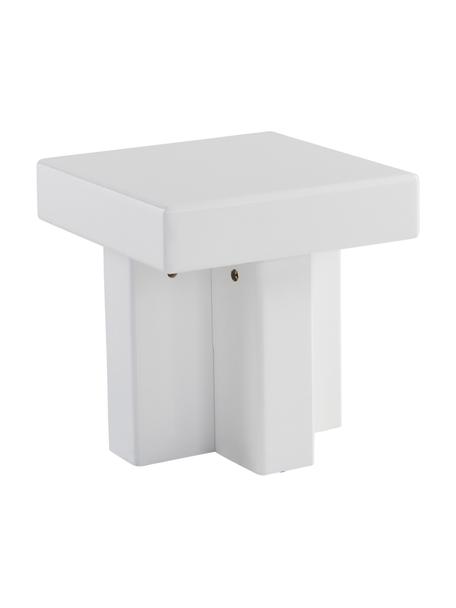Tavolino bianco Crozz, Pannello di fibra a media densità (MDF) laccato, Bianco, Larg. 35 x Alt. 43 cm