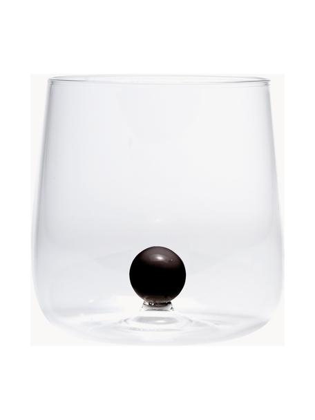 Ręcznie wykonany szklanka Bilia, 6 szt., Szkło borokrzemowe, Transparentny, czarny, Ø 9 x W 9 cm, 440 ml