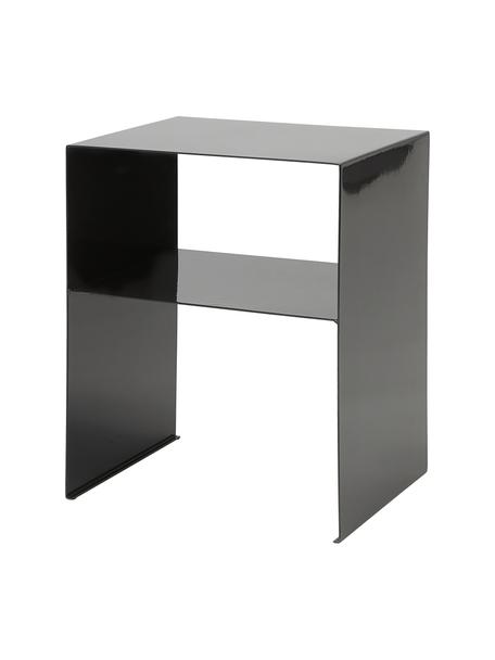 Kovový pomocný stolík Fari, Potiahnutý kov, Čierna, Š 40 x H 32 cm