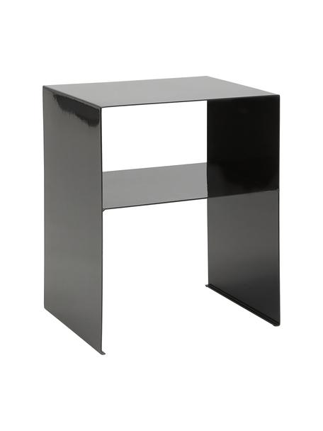 Kovový odkládací stolek Fari, Potažený kov, Černá, Š 40 cm, H 32 cm