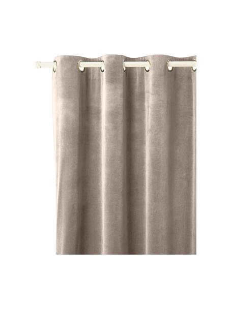 Rideau occultant en velours avec œillets Rush, 2 pièces, 100 % polyester (recyclé), Taupe, larg. 135 x long. 260 cm