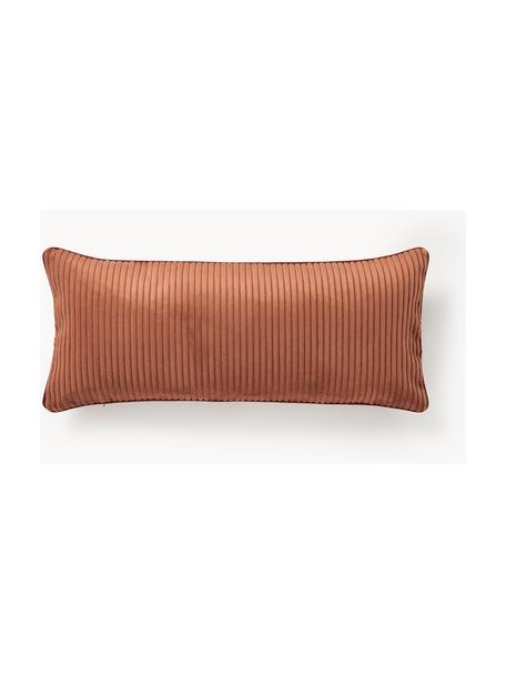 Langes Cord-Kissen Kylen, Hülle: Cord (90 % Polyester, 10 , Terrakotta, Dunkelrot, B 30 x L 70 cm