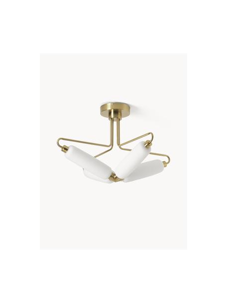 Plafón LED Tate, Anclaje: metal latón, Dorado, blanco, Ø 76 x Al 46 cm