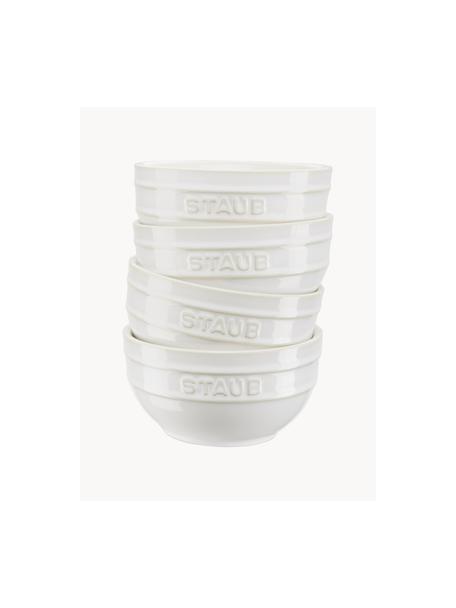 Handgefertigte Schüsseln Ceramique in verschiedenen Größen, 4 Stück, Keramik, emailliert, Off White, Ø 12 x H 6 cm