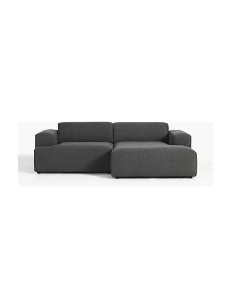 Ecksofa Melva (3-Sitzer), Bezug: 100 % Polyester Der strap, Gestell: Massives Kiefern- und Fic, Füße: Kunststoff Dieses Produkt, Webstoff Anthrazit, B 238 x T 143 cm, Eckteil rechts