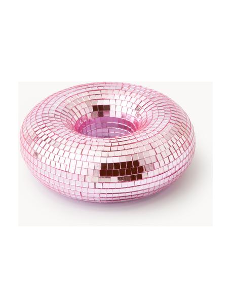 Oggetto decorativo scintillante Disco Donut, Vetro, resina, Rosa chiaro, Ø 15 cm