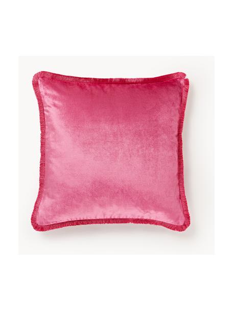 Kissenhülle Nikita mit Fransen, Fransen: 100 % Viskose Das in dies, Pink, B 50 x L 50 cm