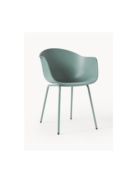 In- & outdoor stoel Claire, Zitvlak: 65% kunststof, 35% glasve, Poten: gepoedercoat metaal, Groen, B 60 x D 54 cm