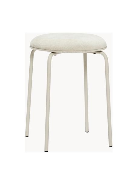 Tabouret Stack, Tissu blanc crème, Ø 35 x haut. 43 cm