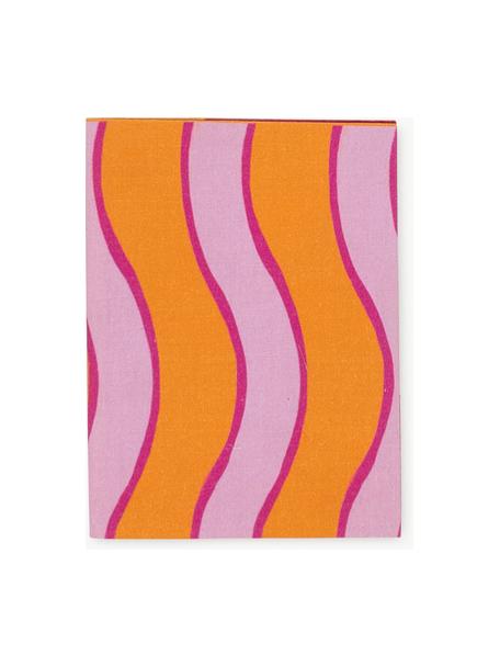 Paspoorthouder Sunset Waves, Katoen, karton, Oranje, roze, B 10 x H 14 cm