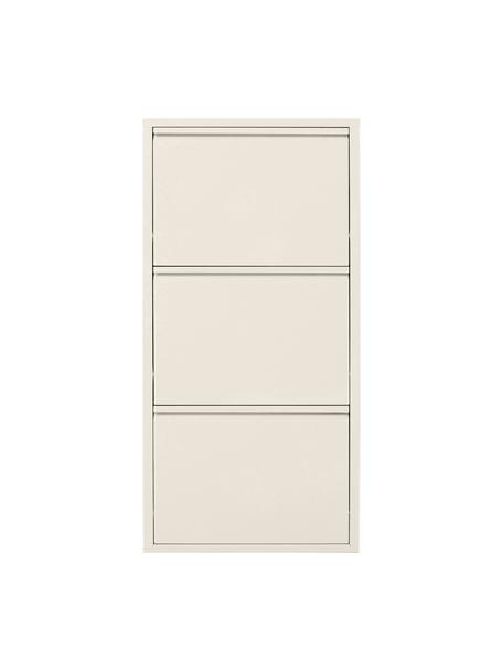 Wand-Schuhschrank Caruso mit Klappfächern, Stahl, pulverbeschichtet, Hellbeige, B 50 x H 103 cm