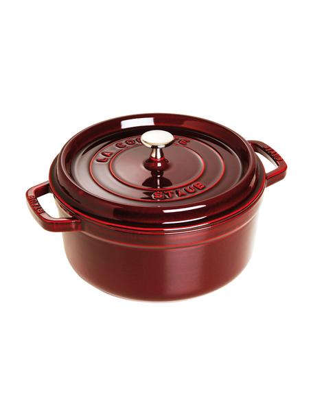 Casseruola rotonda in ghisa La Cocotte, Ghisa smaltata, Rosso vino, argentato, Ø 26 x Alt. 17 cm