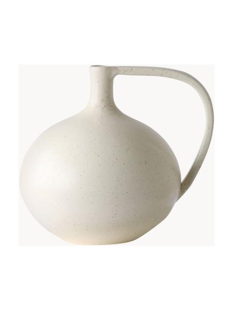 Dizajnová váza Jar, Kamenina, Krémová, Š 18 x V 20 cm